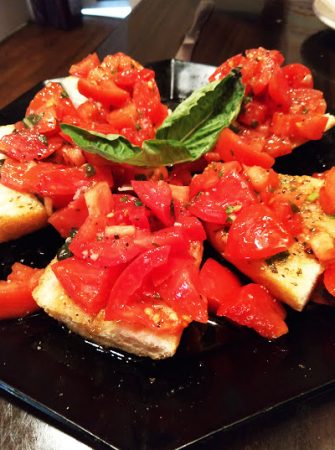 red tomatoes on bread
